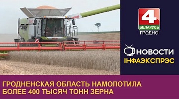 <b>Новости Гродно. 01.08.2023</b>. Гродненская область намолотила более 400 тысяч тонн зерна