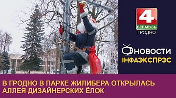 <b>Новости Гродно. 08.12.2023</b>. В Гродно в парке Жилибера открылась аллея дизайнерских ёлок