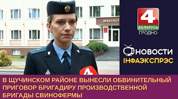 <b>Новости Гродно. 19.06.2023</b>. В Щучинском районе вынесли обвинительный приговор бригадиру свинофермы