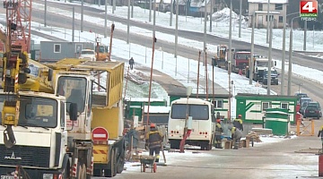 <b>Новости Гродно. 25.01.2021</b>. Строительство подъезда к четвёртому автомобильному мосту в Гродно 